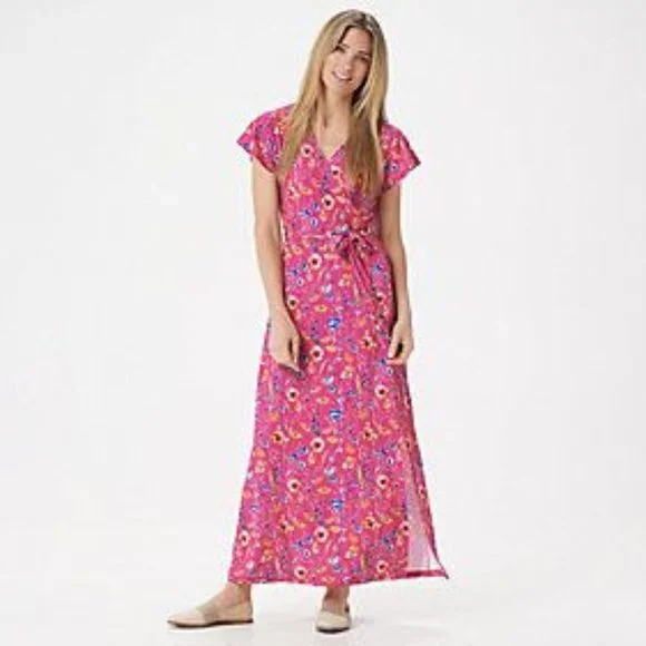 Women's Timeless Petite Short-Sleeve Maxi Dress - Picture 1 of 3